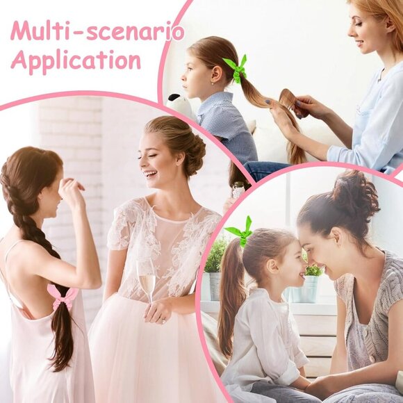 20PCS Hair Scrunchies Bow Ribbons Cute Bunny Ears Hair Accessories Gift